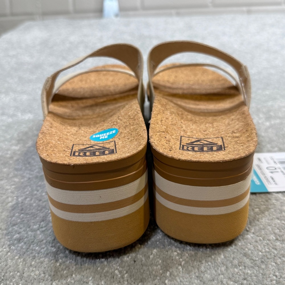 Reef Cushion Vista Higher Platform Sandal Vintage Tan Cork NIB Sz10 Comfort Boho - Picture 9 of 14